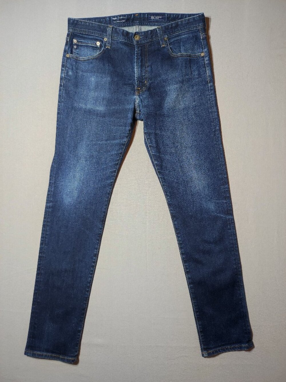 AG Adriano Goldschmied Tellis jeans men's 34X34 indigo blue colour modern slim